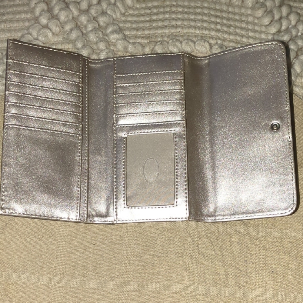 GUESS Charcoal with Gold Interior Multi- Sectional Women's Wallet ONLY $25 - Picture 2 of 7
